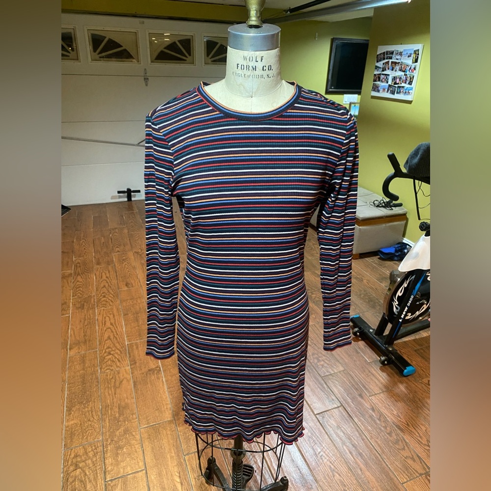 NEW Striped Long sleeved Dress Multicolor